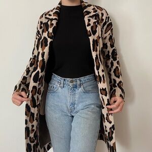 Tahari cheetah print cardigan XS